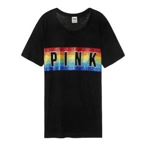 Pink by Victoria’s Secret PRIDE Rainbow tee size large